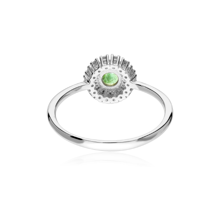 Anillo Oro 18k, esmeralda y circonitas "Rousel"