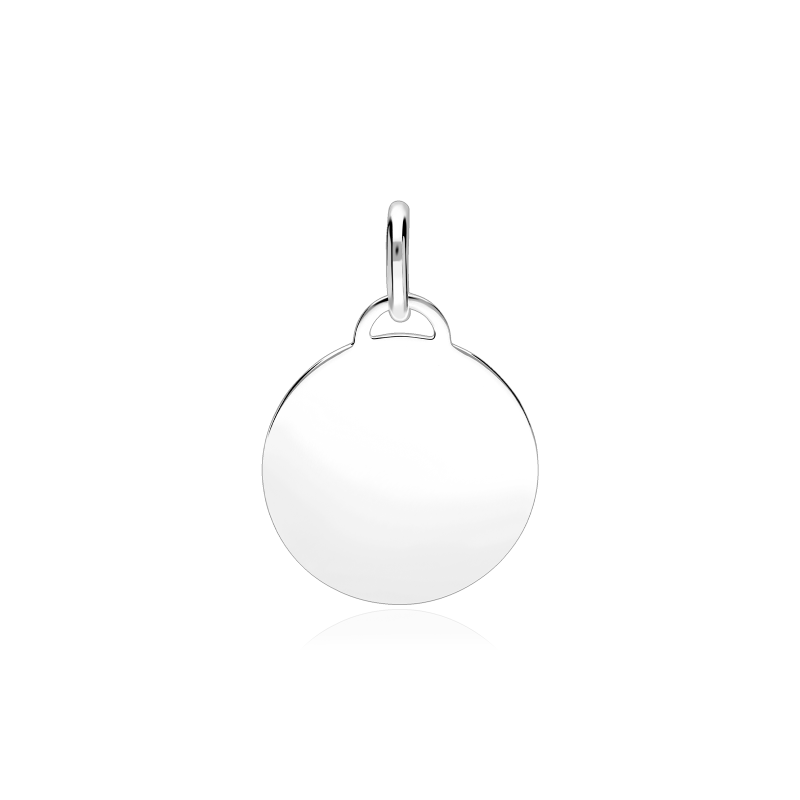 Colgante Placa Plata primera ley 18mm "Atlas"