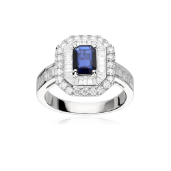 Anillo Oro 18k, zafiro y diamantes 1.05cts "Confleur"