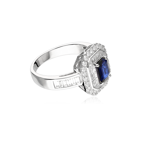 Anillo Oro 18k, zafiro y diamantes 1.05cts "Confleur"