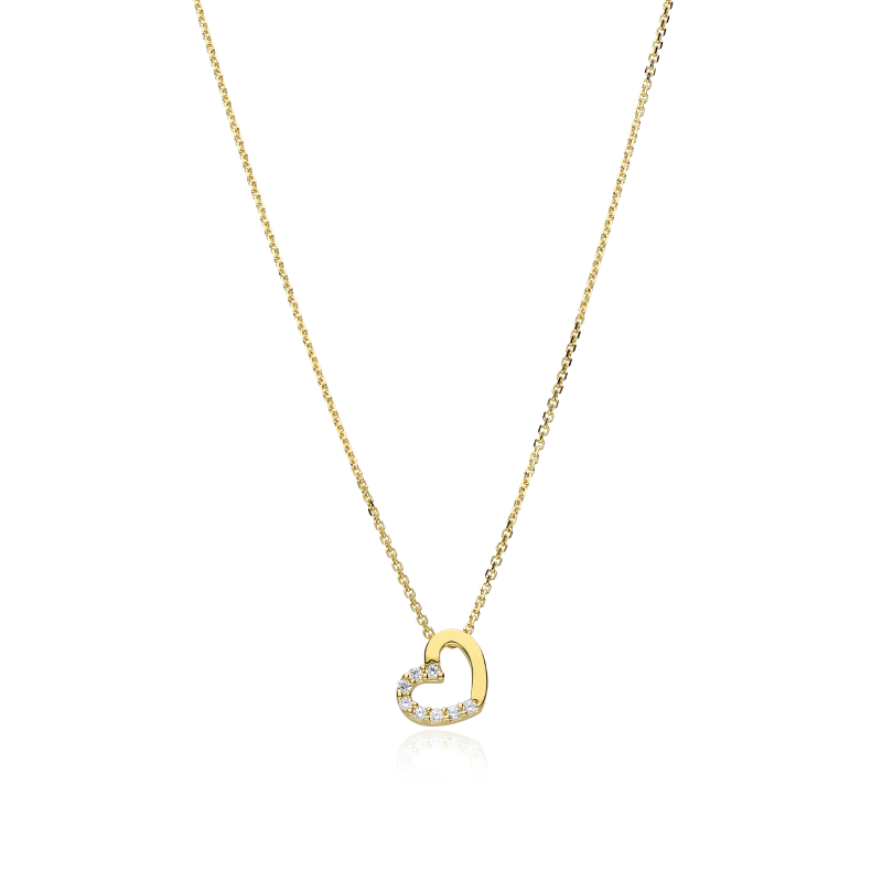 Gargantilla Oro 18k y circonitas Corazón "Klee"
