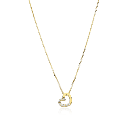 Gargantilla Oro 18k y circonitas Corazón "Klee"
