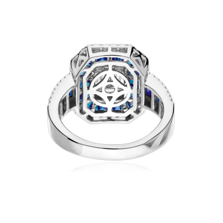 Anillo Oro 18k, zafiros y diamantes 0.81cts "Honfleur"