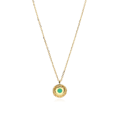 Gargantilla Oro 18k, circonitas y esmeralda "Rousel"