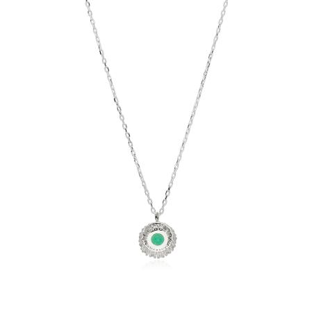 Gargantilla Oro 18k, circonitas y esmeralda "Rousel"