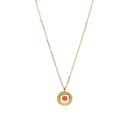 Gargantilla Oro 18k, circonitas y rubí "Rousel"