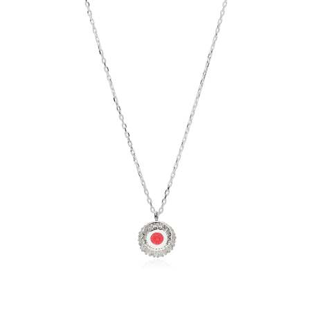 Gargantilla Oro 18k, circonitas y rubí "Rousel"