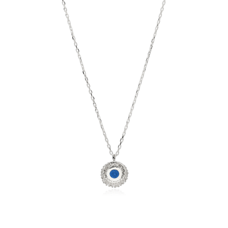 Gargantilla Oro 18k, circonitas y zafiro "Rousel"