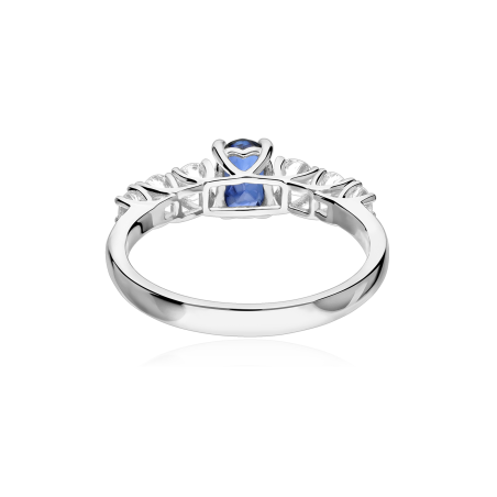 Anillo Oro 18k, zafiro y diamantes 0.42cts "Charlotte"