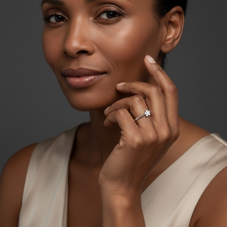 Anillo Oro 18k y diamantes 0.25cts "Herbaria"