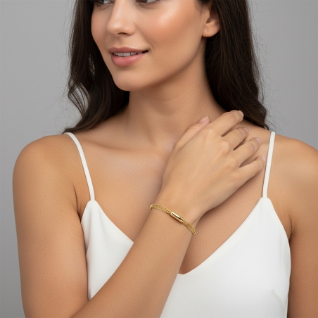 Pulsera Plata primera ley baño tubos "Shayk"