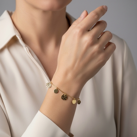 Pulsera Plata primera ley baño círculos "Jenner"