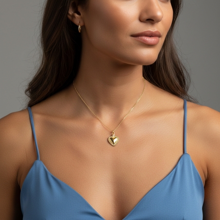 Gargantilla Plata baño Oro 18k "Sagrado corazón"