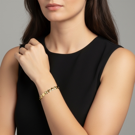 Pulsera Plata primera ley baño Oro 18k "Attraction"