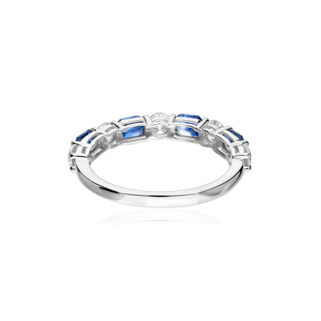 Anillo Oro 18k, zafiros y diamantes 0.61cts "Whitenner"