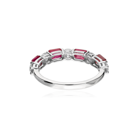 Anillo Oro 18k, rubíes y diamantes 0.61cts "Whitenner"