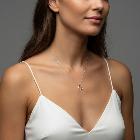 Gargantilla Plata primera ley y circonita "True Love"