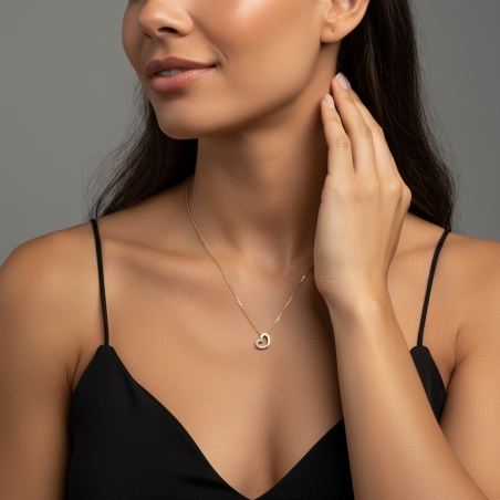 Gargantilla Oro 18k y circonitas Corazón "Klee"