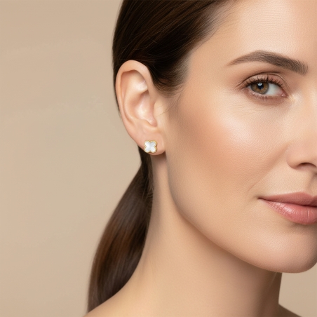 Pendientes Oro 18k y nácar natural "Create"