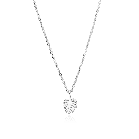 Gargantilla Plata primera ley y circonitas "Mi hoja"