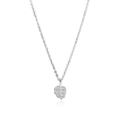 Gargantilla Plata primera ley y circonitas "Mi hoja"