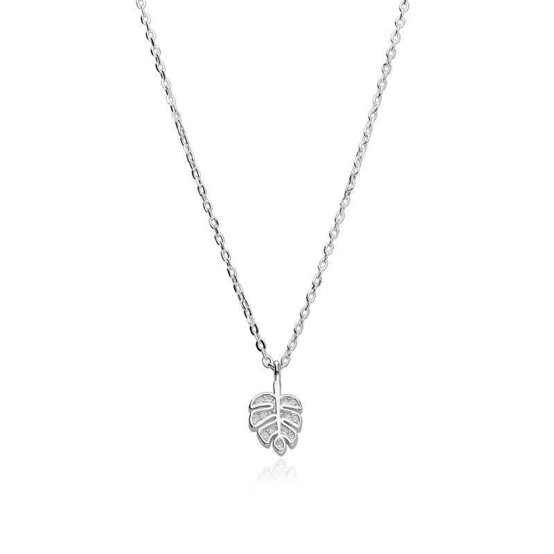 Gargantilla Plata primera ley y circonitas "Mi hoja"