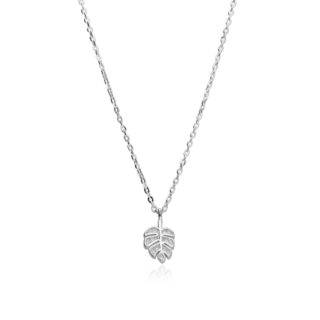 Gargantilla Plata primera ley y circonitas "Mi hoja"