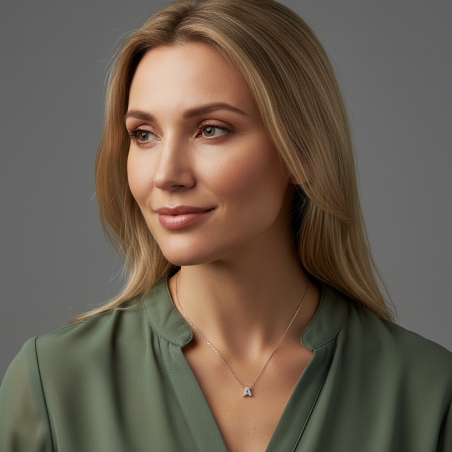 Gargantilla Iniciales Plata primera ley y circonitas "Signature"