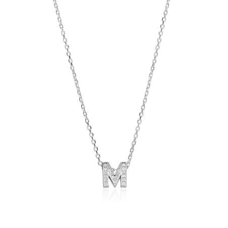 Gargantilla Iniciales Plata primera ley y circonitas "Signature"