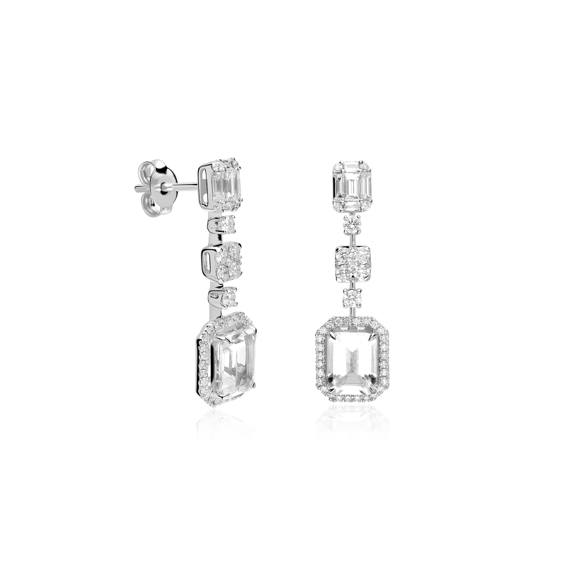 Pendientes Oro 18k, Topacios y diamantes 1.164cts "Rainer"