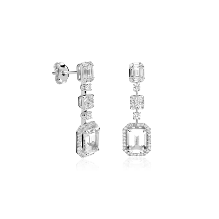 Pendientes Oro 18k, Topacios y diamantes 1.164cts "Rainer"