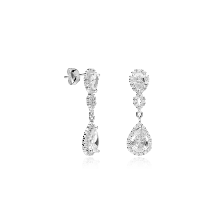 Pendientes Plata primera ley y circonitas "Shadis"