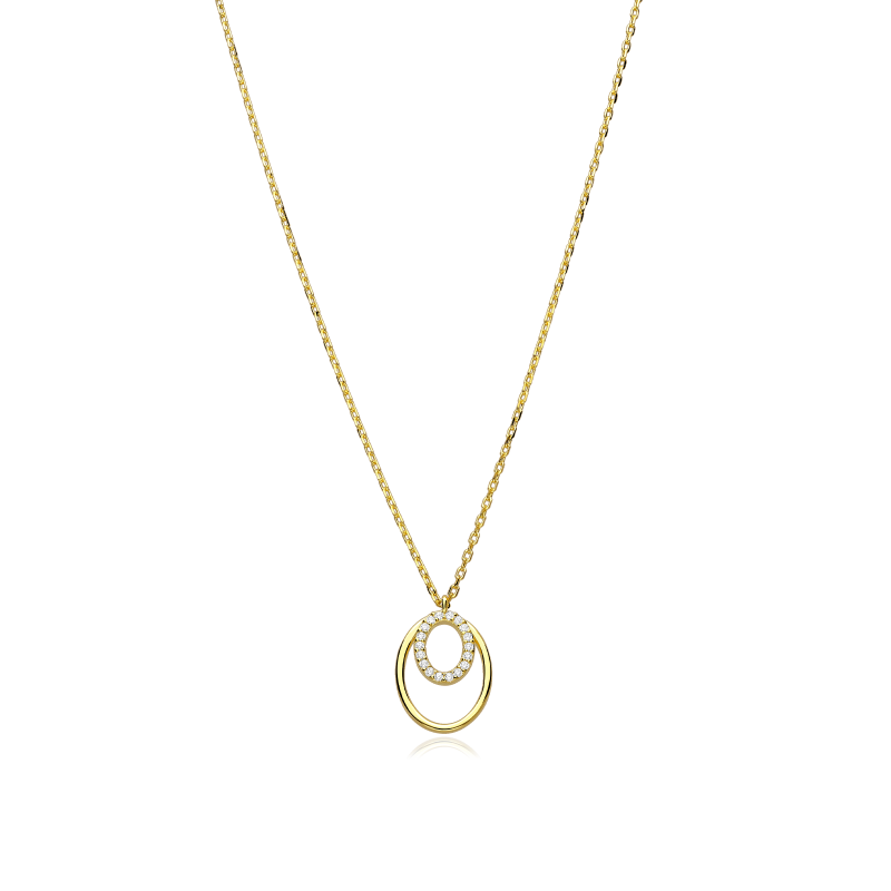 Gargantilla Plata baño Oro 18k y circonitas "Óvame"