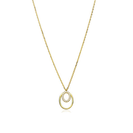 Gargantilla Plata baño Oro 18k y circonitas "Óvame"