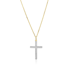 Gargantilla Oro 18k y cruz diamantes 0.09cts "Oture"