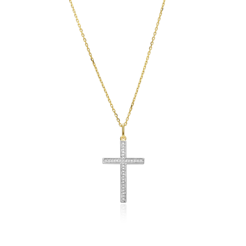 Gargantilla Oro 18k y cruz diamantes 0.09cts "Oture"