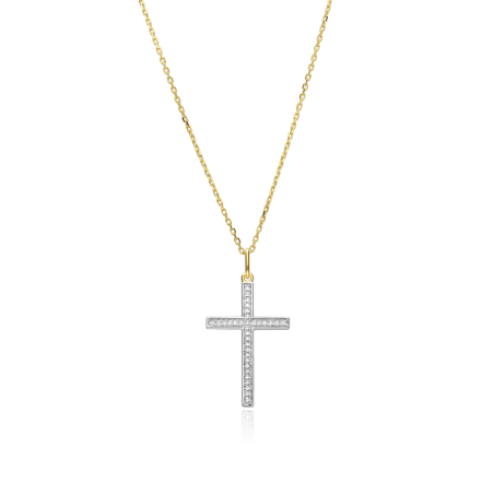 Gargantilla Oro 18k y cruz diamantes 0.09cts "Oture"