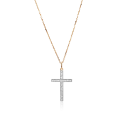 Gargantilla Oro 18k y cruz diamantes 0.09cts "Oture"