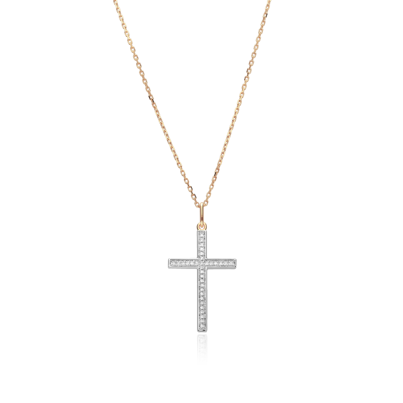 Gargantilla Oro 18k y cruz diamantes 0.09cts "Oture"