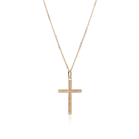 Gargantilla Oro 18k y cruz diamantes 0.09cts "Oture"