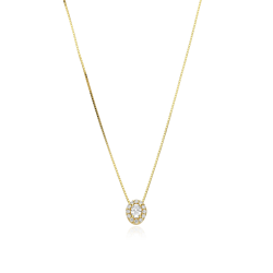 Gargantilla Oro 18k y diamantes 0.20cts "Ovalus"