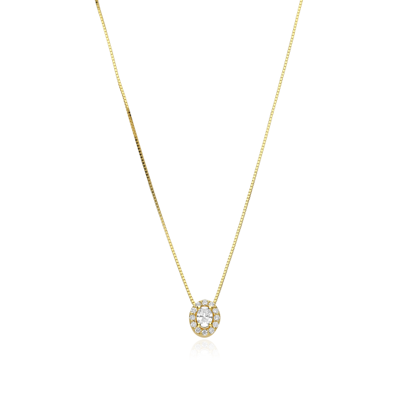 Gargantilla Oro 18k y diamantes 0.20cts "Ovalus"