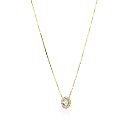 Gargantilla Oro 18k y diamantes 0.20cts "Ovalus"
