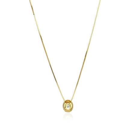 Gargantilla Oro 18k y diamantes 0.20cts "Ovalus"