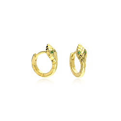 Aros Plata ley baño oro 18k y circonitas "Slytherin"