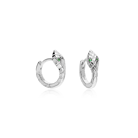 Aros Plata primera ley y circonitas "Slytherin"