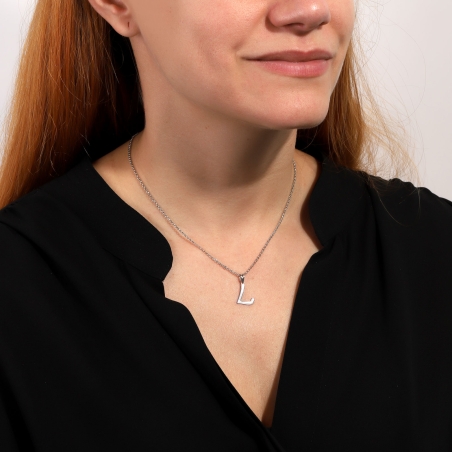 Gargantilla personalizable Plata primera ley y circonita "Aretha"