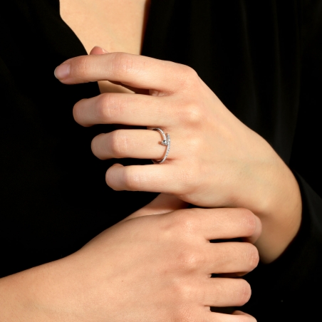 Anillo Oro 18k y diamantes 0.25cts "Cloun"