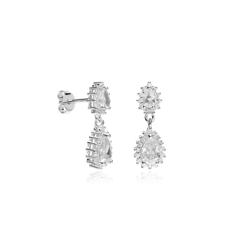 Pendientes Plata primera ley y circonitas "Penélope"