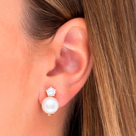 Pendientes Vidal & Vidal circonitas y perlas G1157B